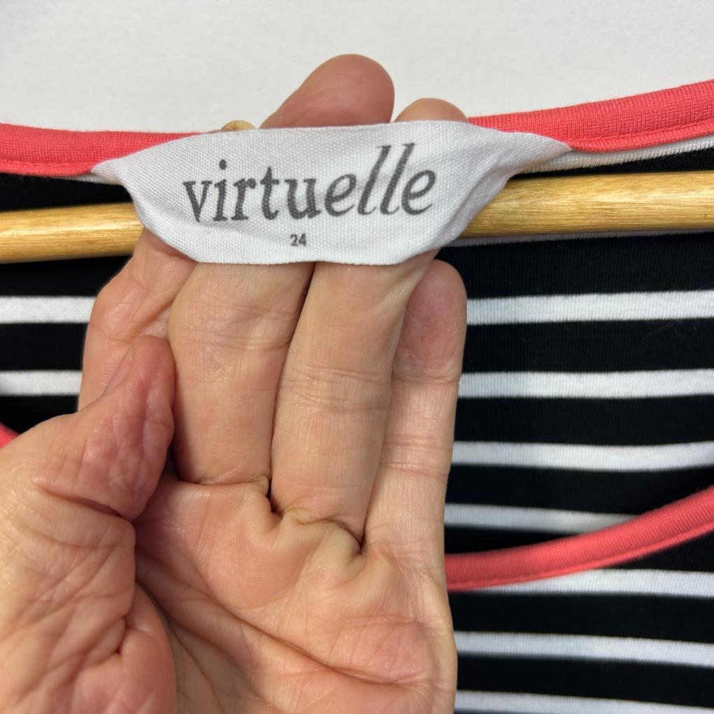 Virtuelle Black Striped Top - Size 24