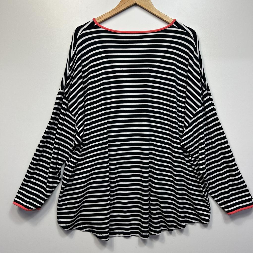 Virtuelle Black Striped Top - Size 24