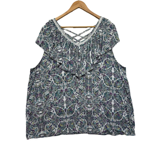 Beme Top Size 20 Plus Large Short Sleeve Floral