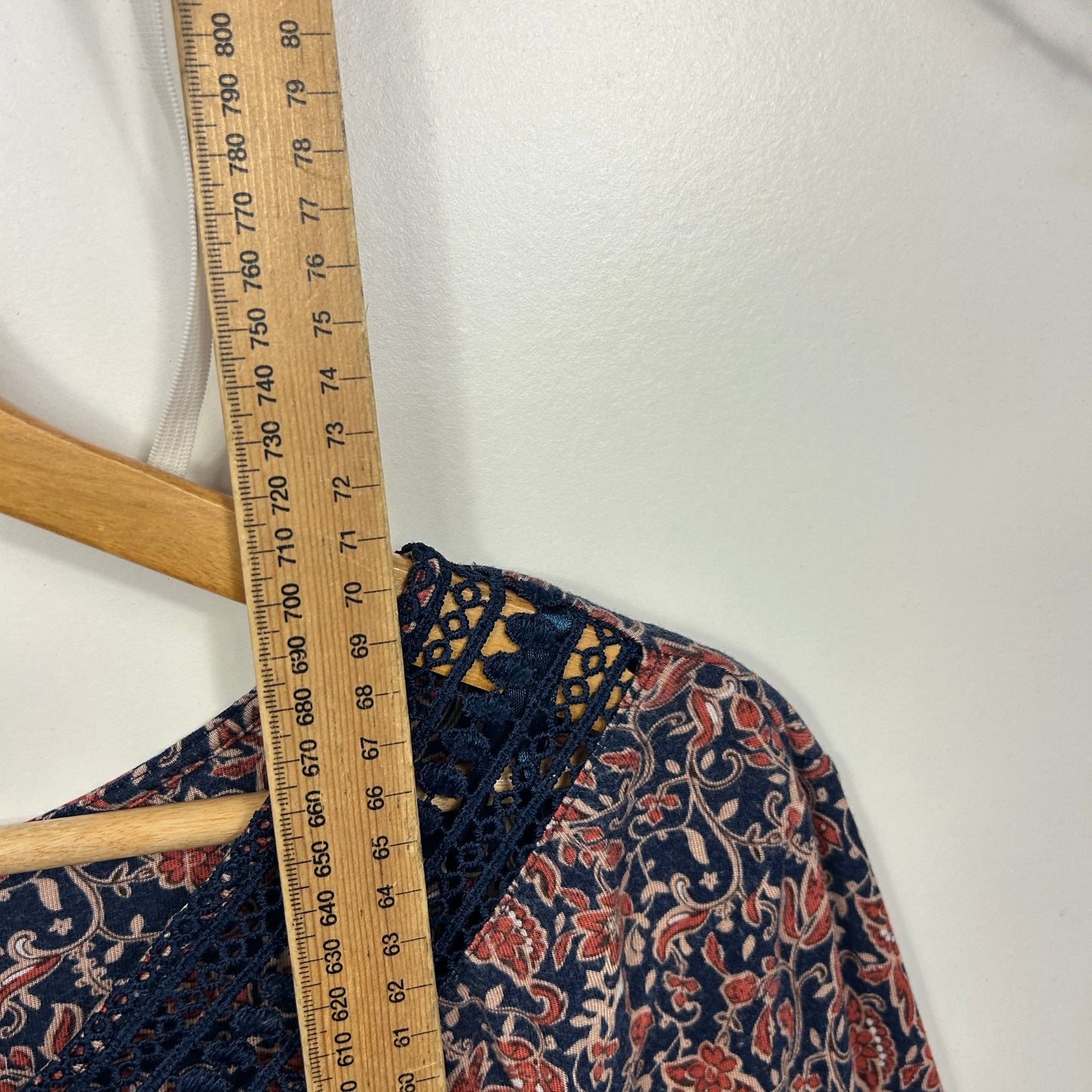 Beme Navy Floral Print Top - Size 20/L