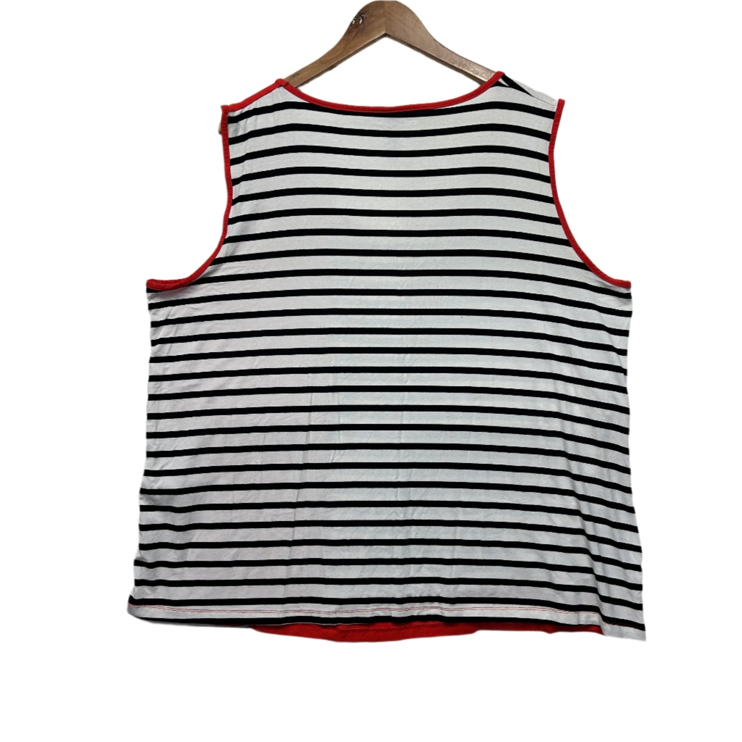 Taking Shape Top Size 20 Large Plus Red Striped Sleeveless