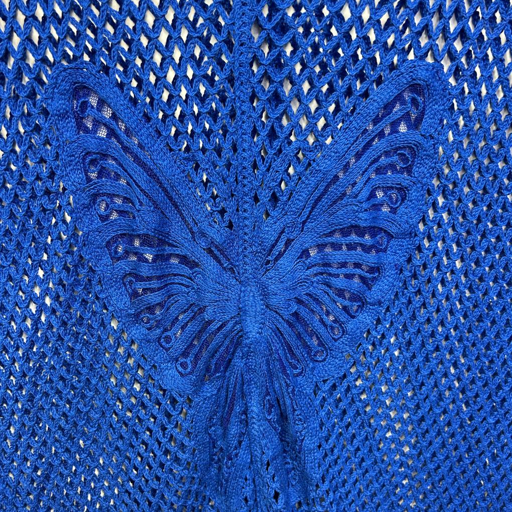 Autograph Blue Crochet Swim Cover Up Top - Size 26