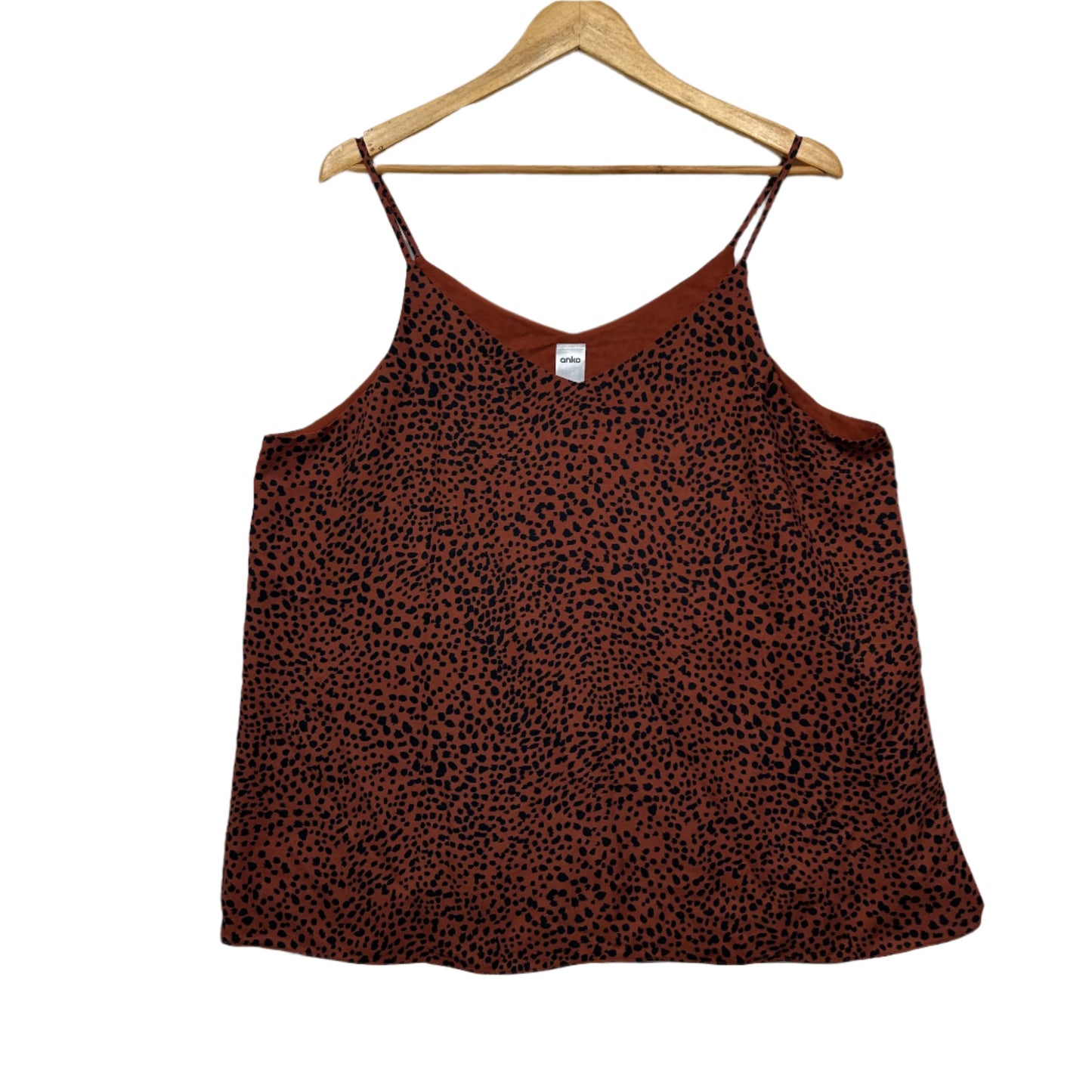 Anko Top Size 20 Sleeveless Black Brown Lined