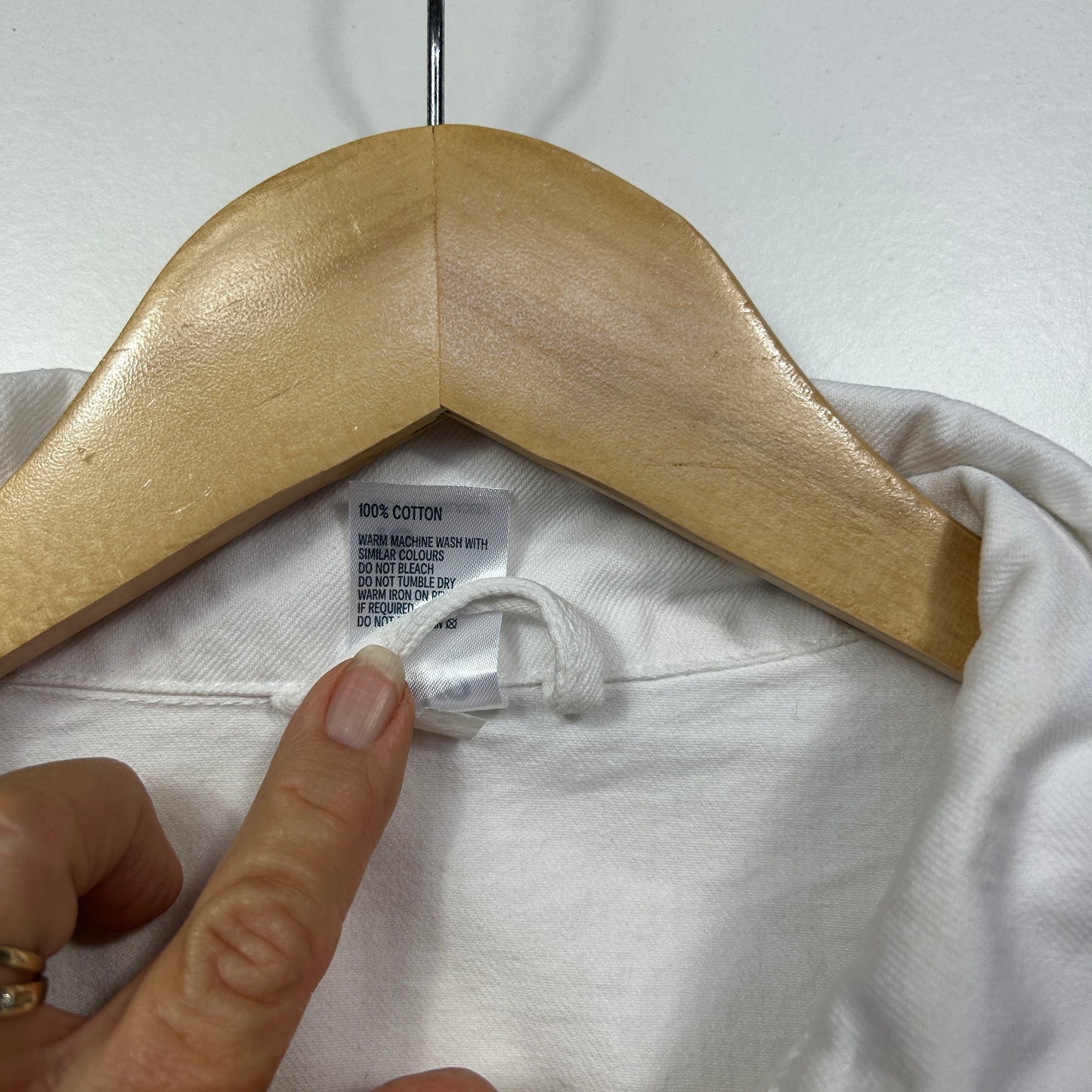 Anko Cropped White Denim Jacket - Size 16 (fault -mark)