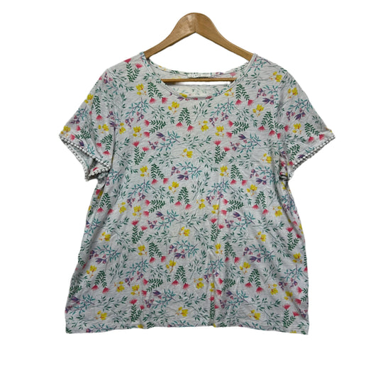 Regatta Top Size 14 Large Short Sleeve Floral 100% Cotton