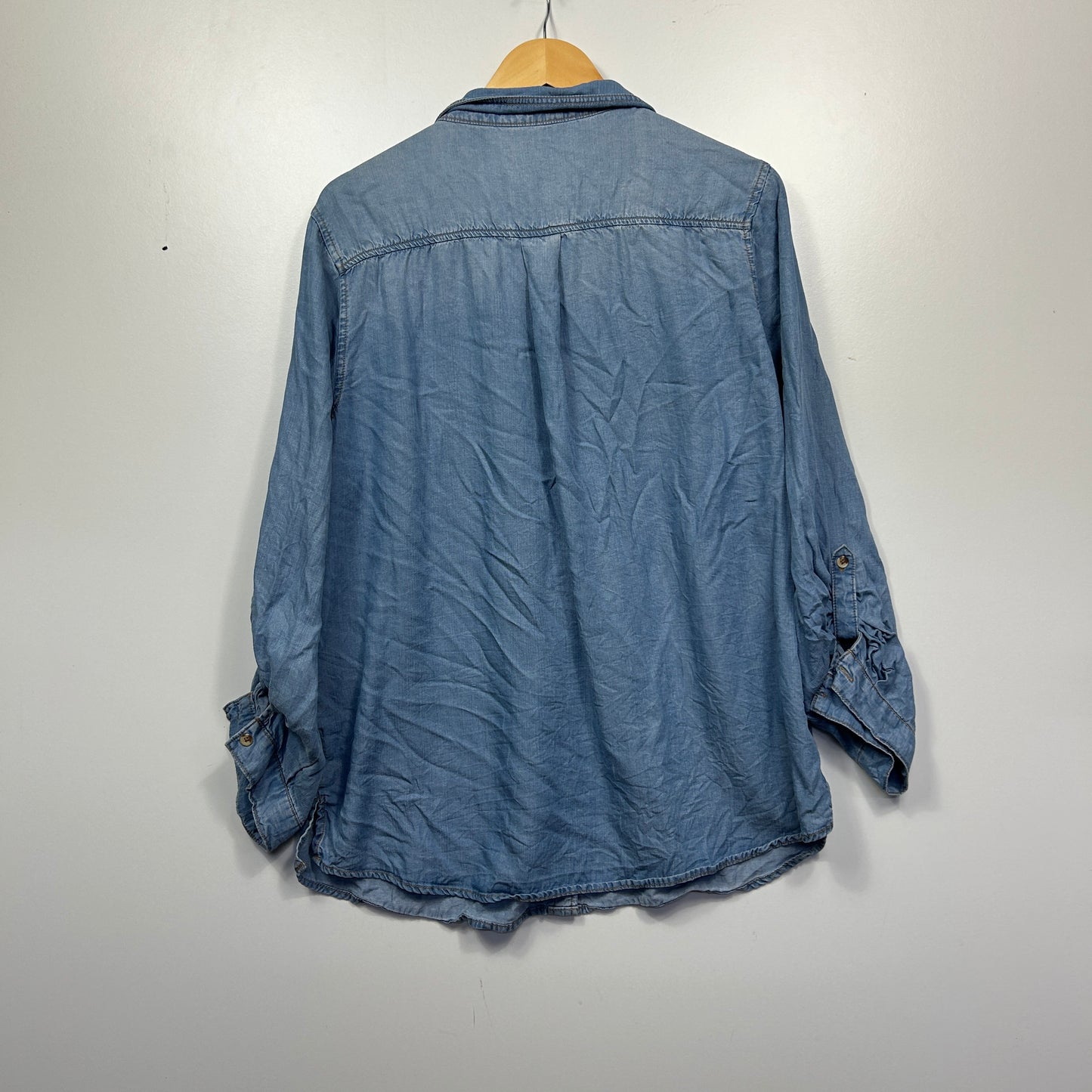 Suzanne Grae Chambray Button Up Blue Shirt - Size 18
