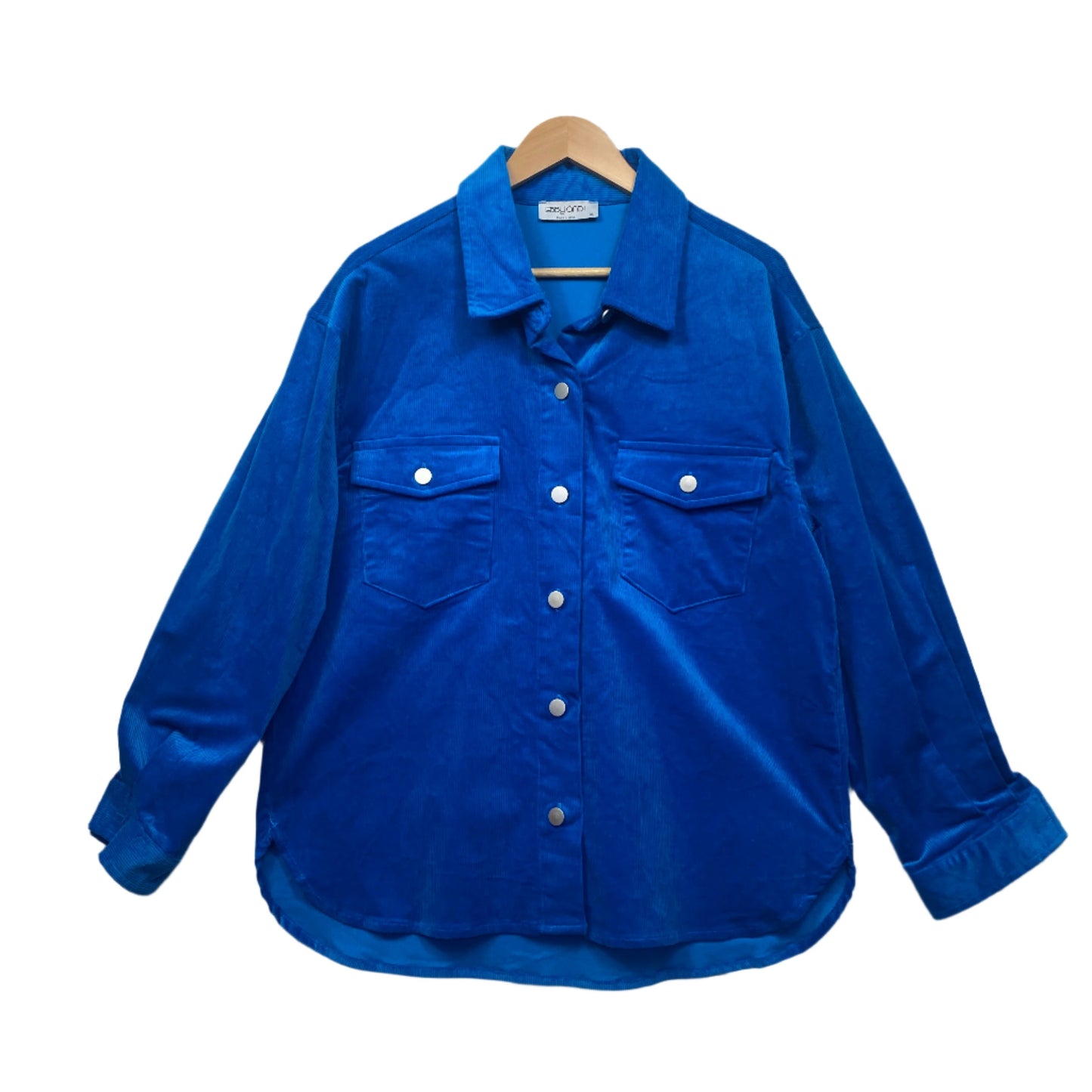 Ebby and I Top Jacket Size XL Blue Button Up Corduroy Shacket