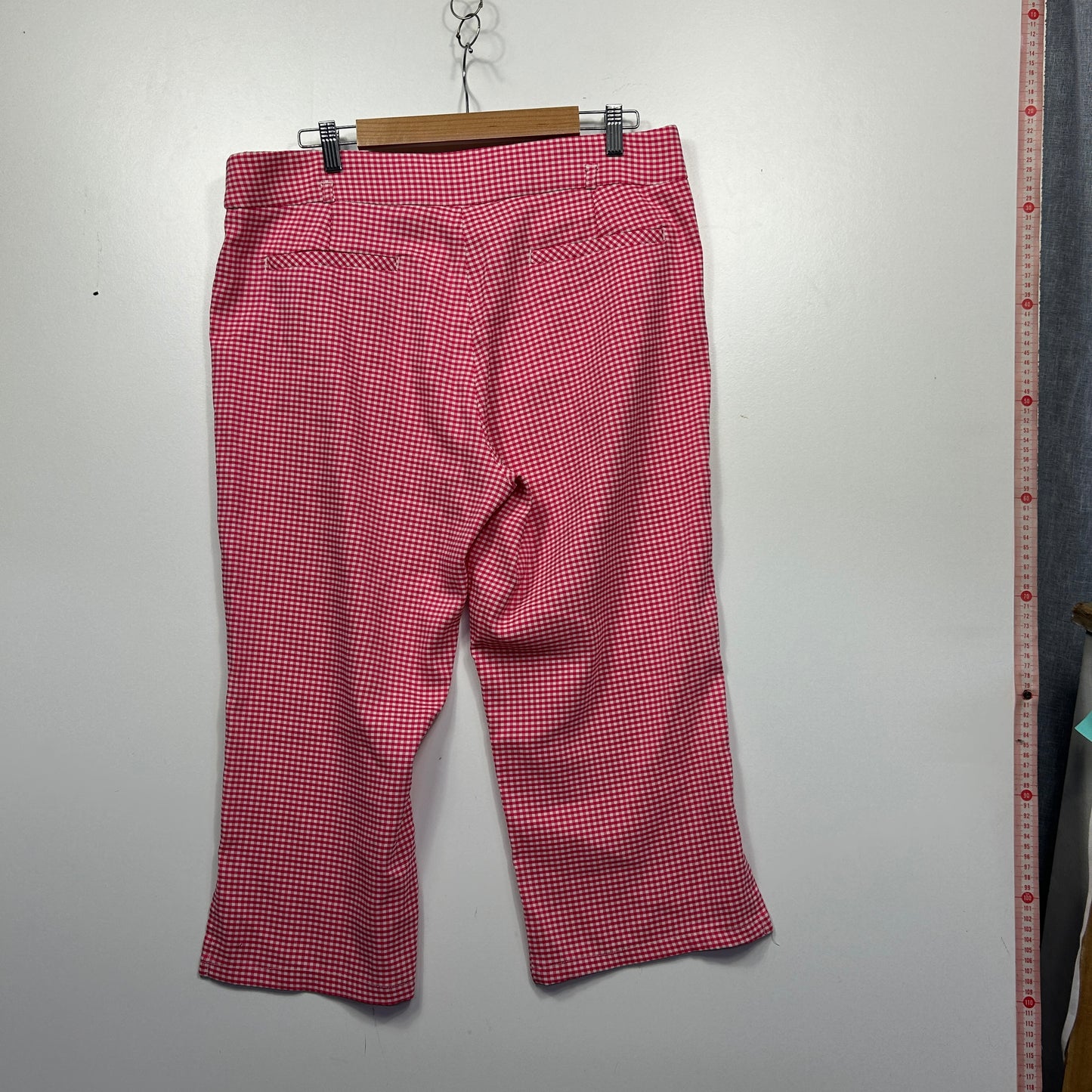 Vintage Cottagecore Miller's Pink Gingham Capri Pants - Size 16