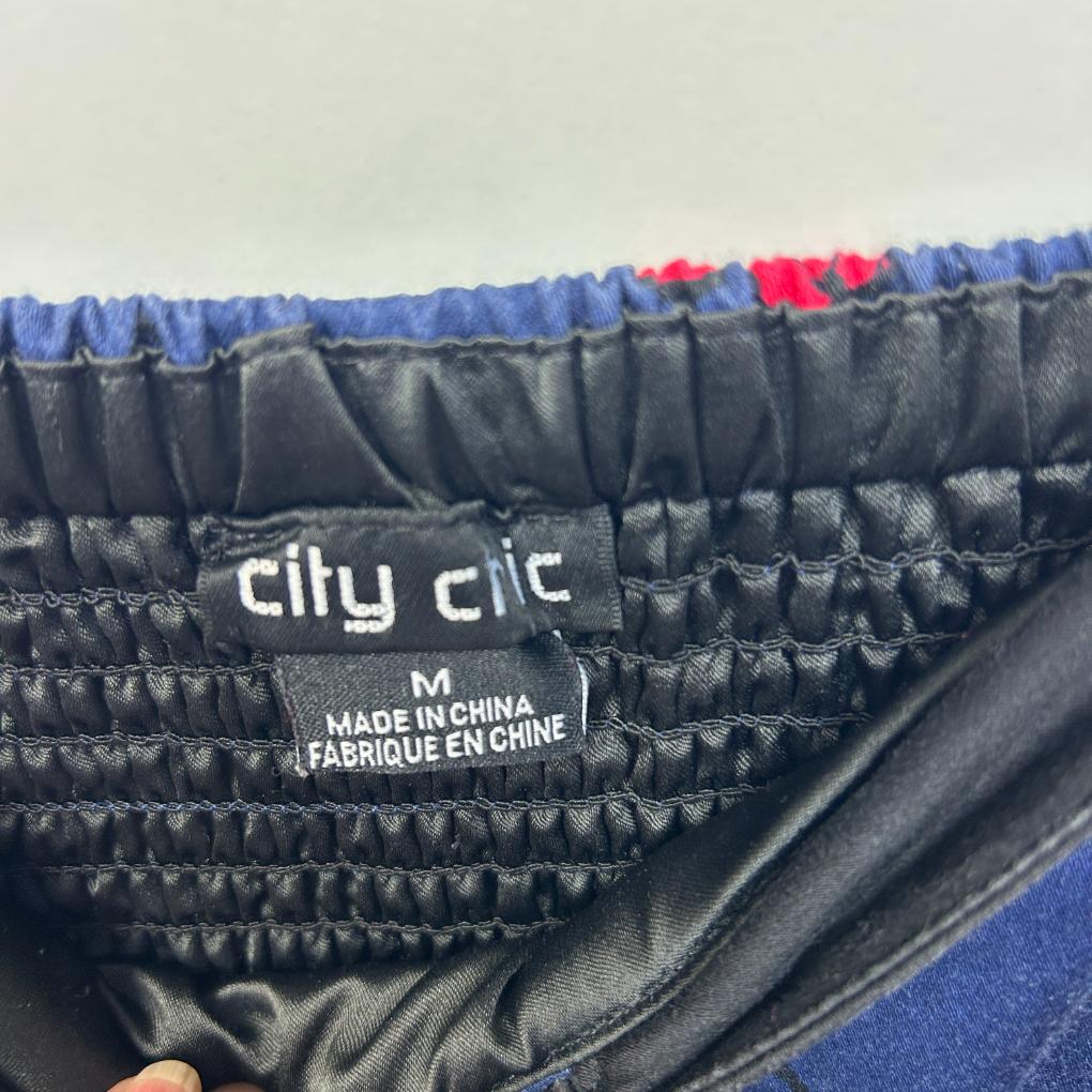 City Chic Navy Cherry Cotton Top - Size M