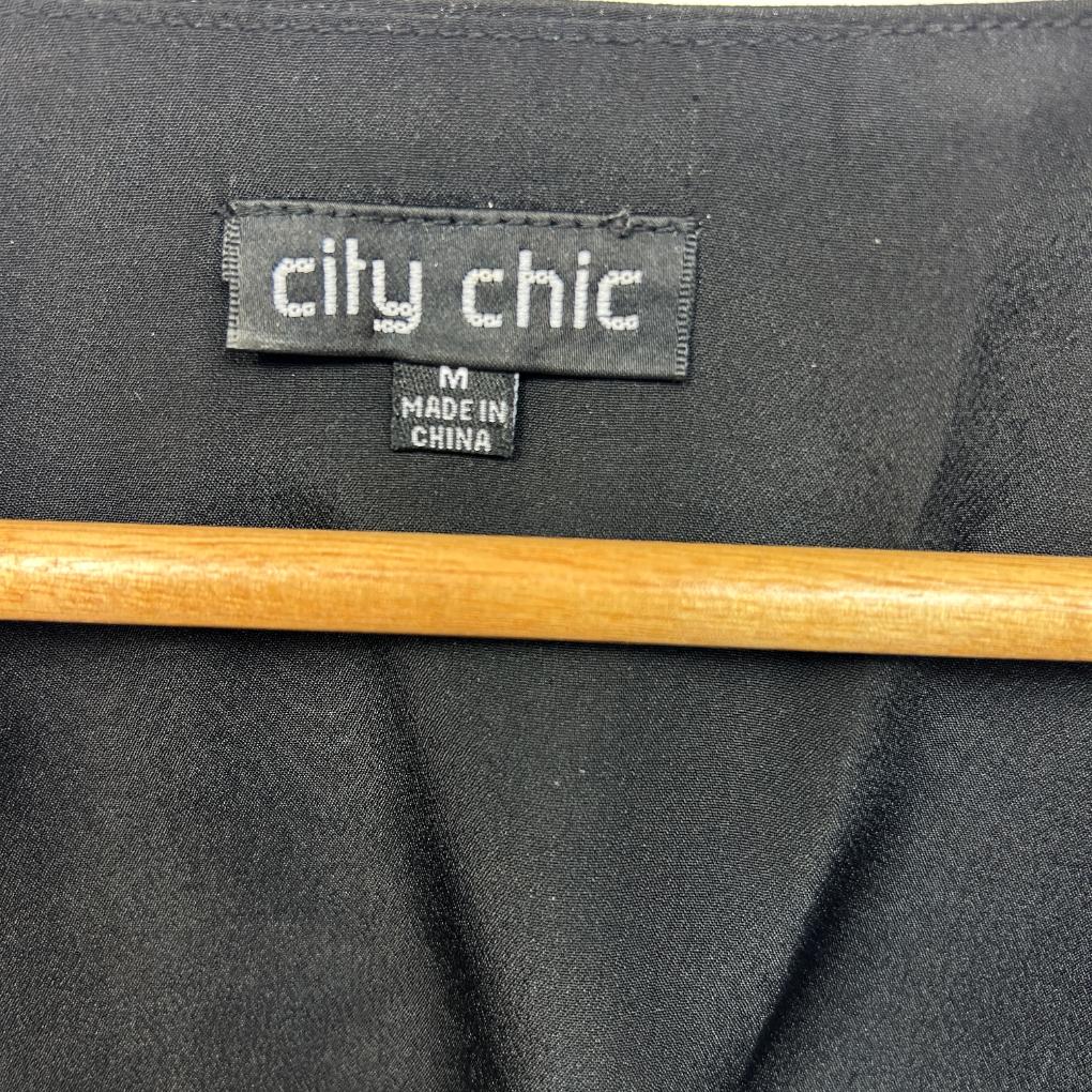 City Chic Black Floral Dress - Size 18/M