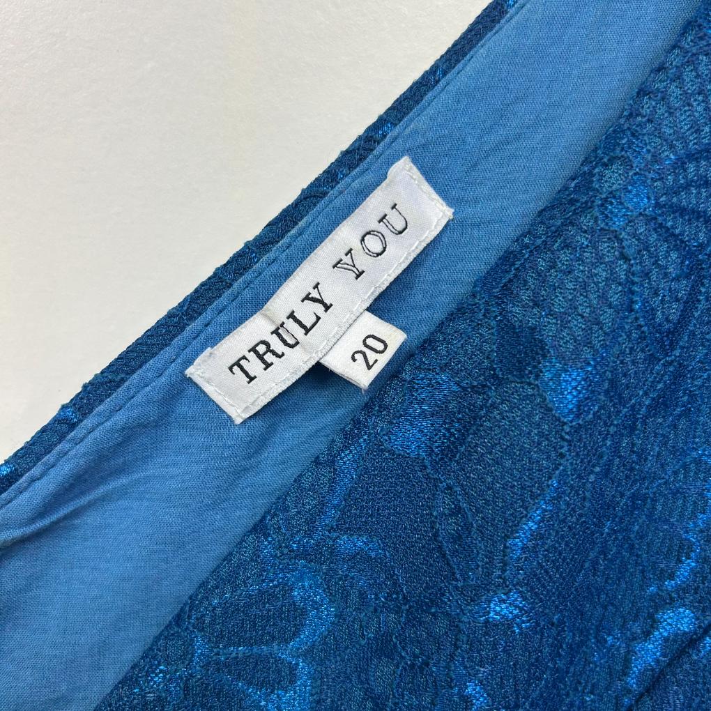 Truly You Blue Lace Dress - Size 20