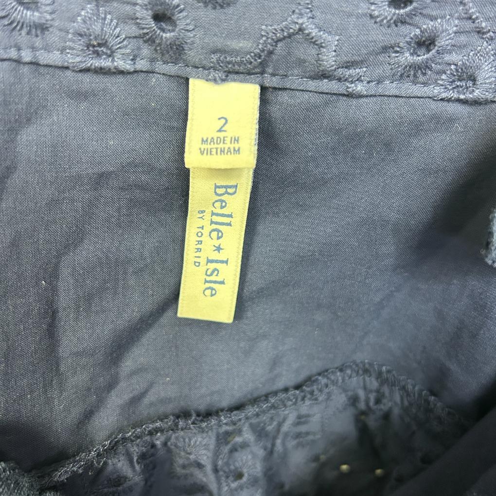 Torrid Navy Broderie Cotton Top - Size 16/18