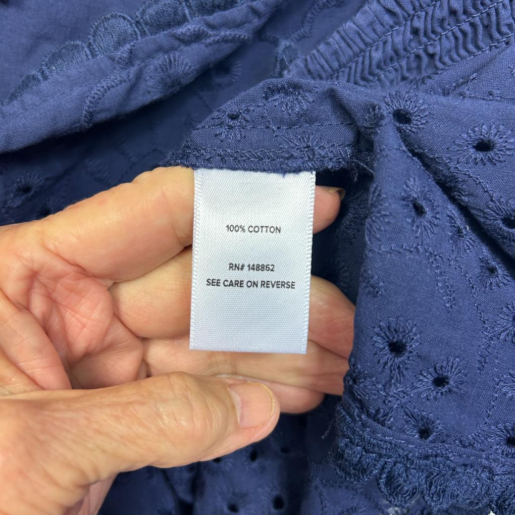 Torrid Navy Broderie Cotton Top - Size 16/18