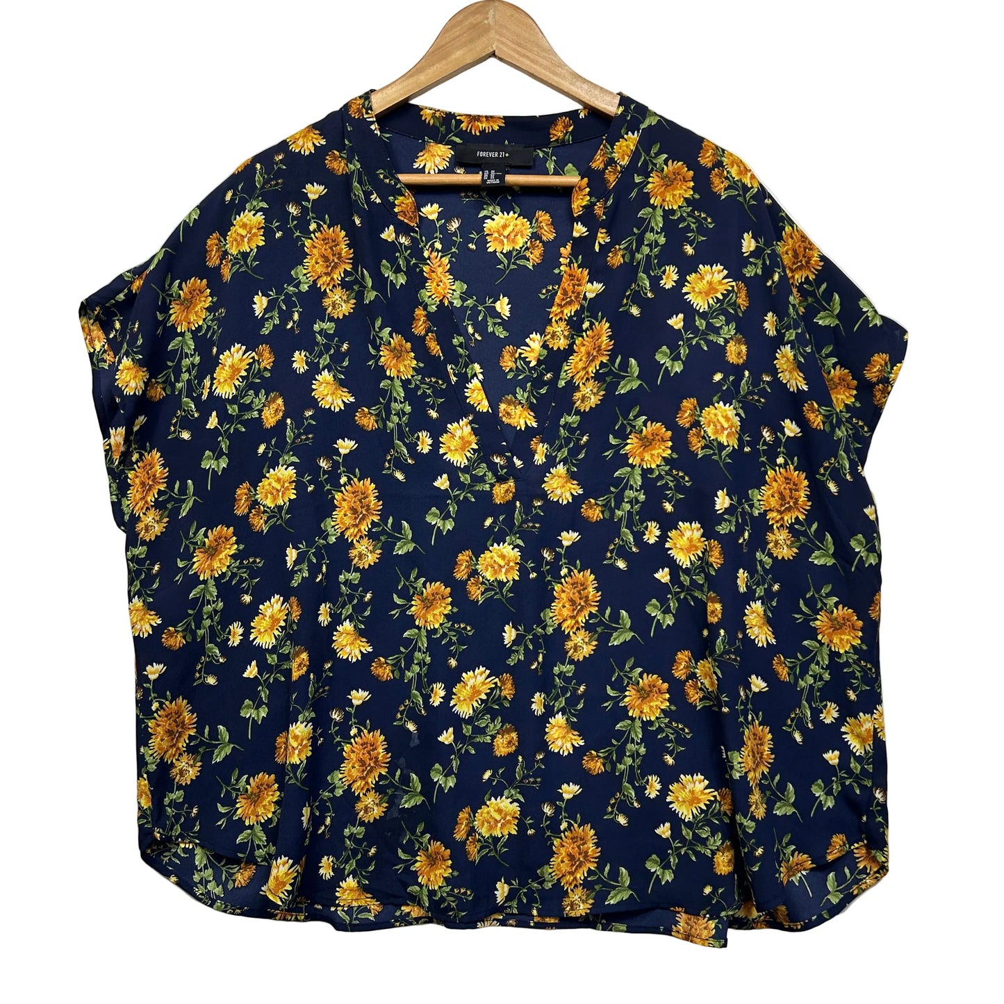 Forever 21+ Navy Floral Top - Size 24