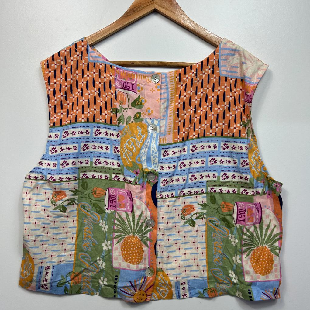Sportsgirl Multicoloured Linen Top - Size 18