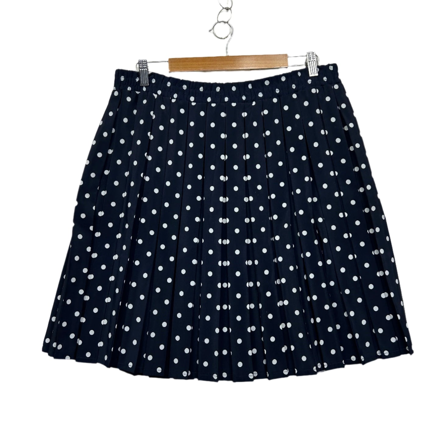 Vintage Suzanne Grae Skirt Size 14 Navy White Polka Dots Made in Australia