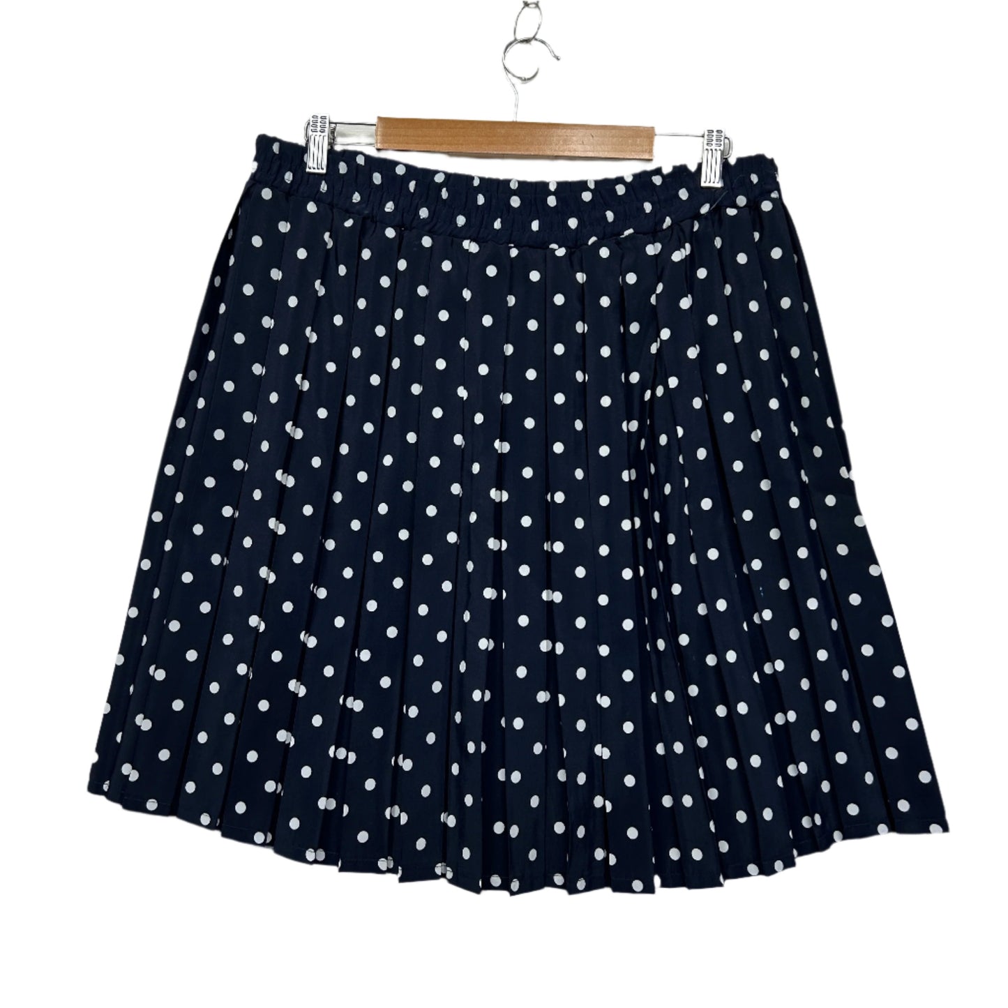 Vintage Suzanne Grae Skirt Size 14 Navy White Polka Dots Made in Australia