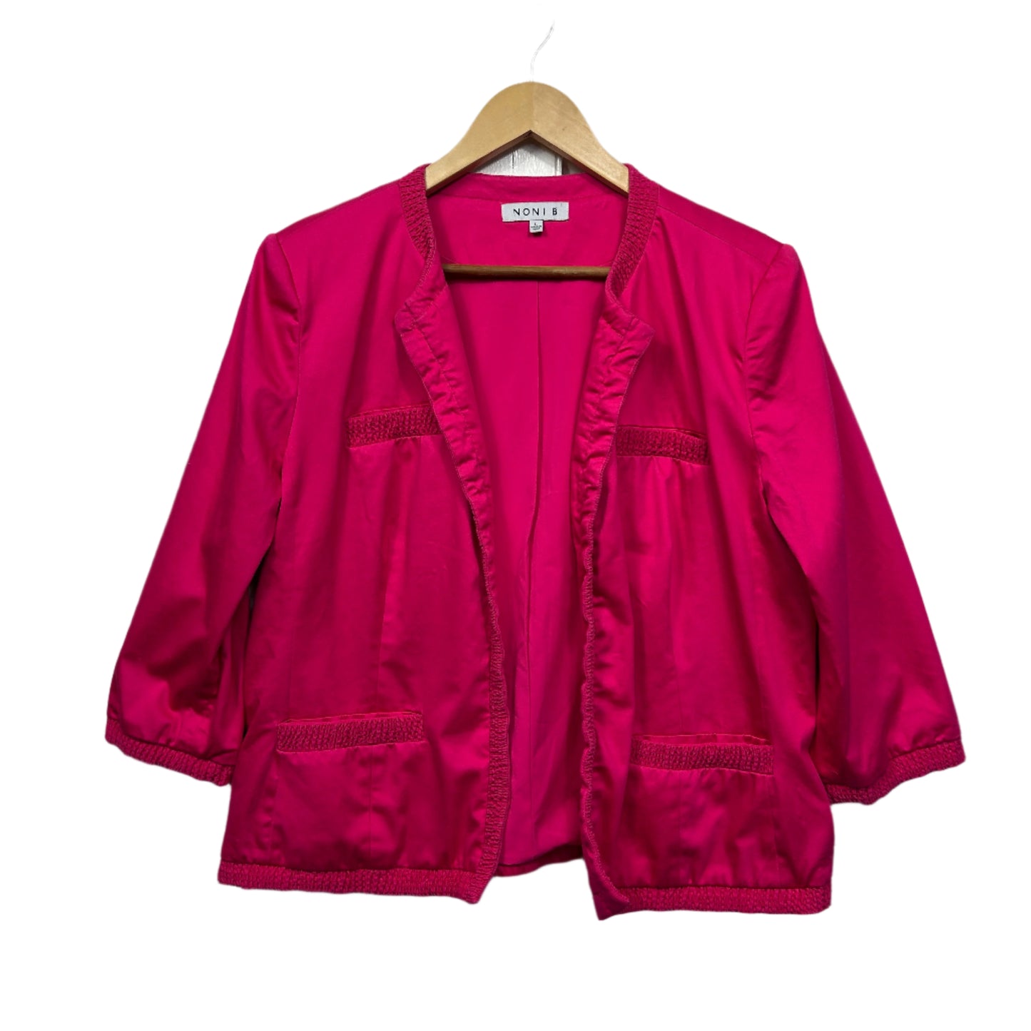 Noni B Blazer Jacket Size Larger Pink Cotton Blend Long Sleeve