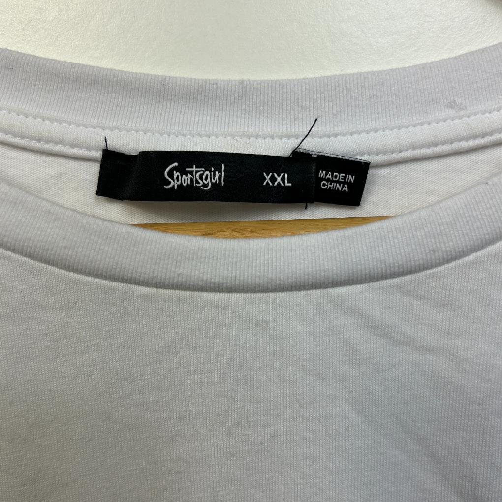 Sportsgirl White Cotton Shoes Tee Top - Size XXL (fault)
