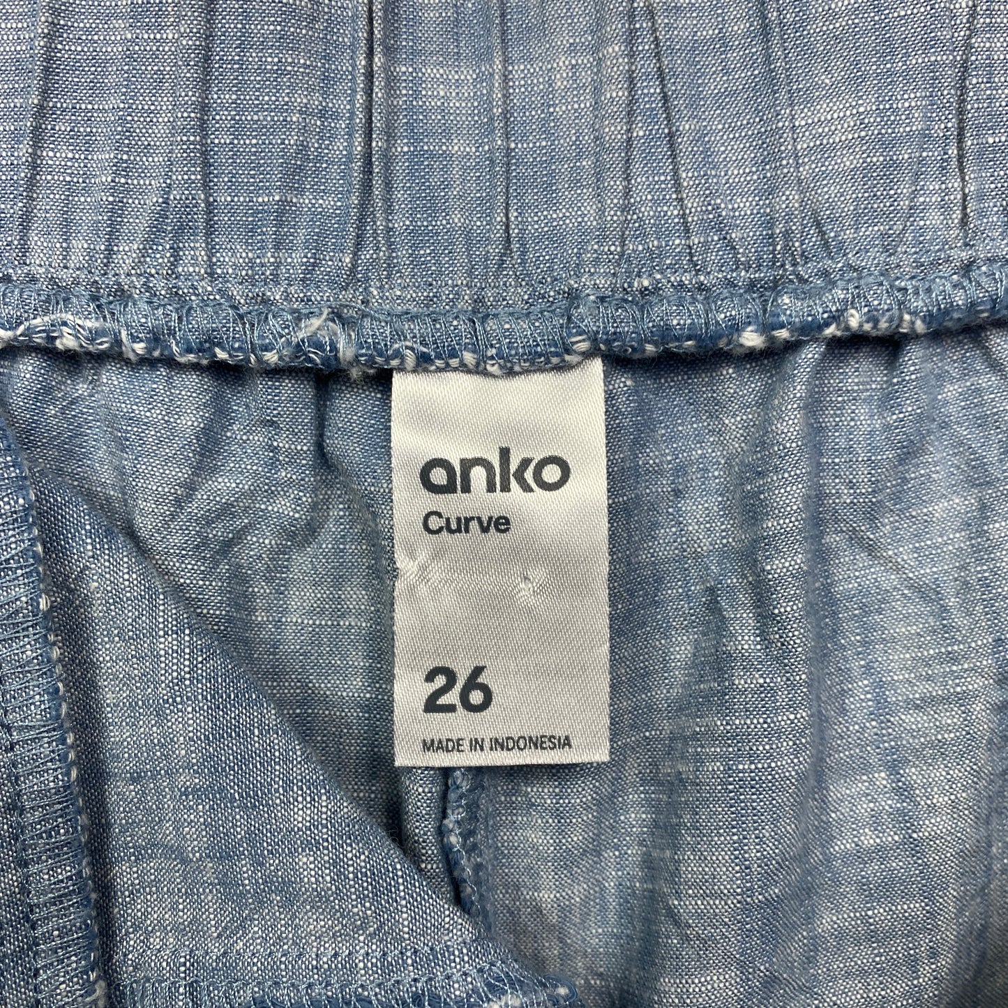 Anko Shorts Size 26 Plus Blue Pockets Cotton Blend