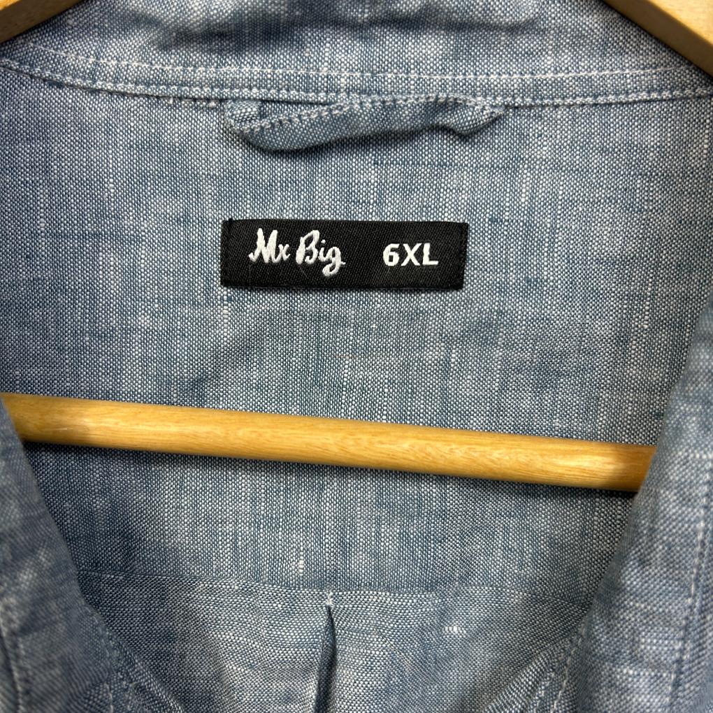 Mr Big Blue Linen Shirt - Size 6XL