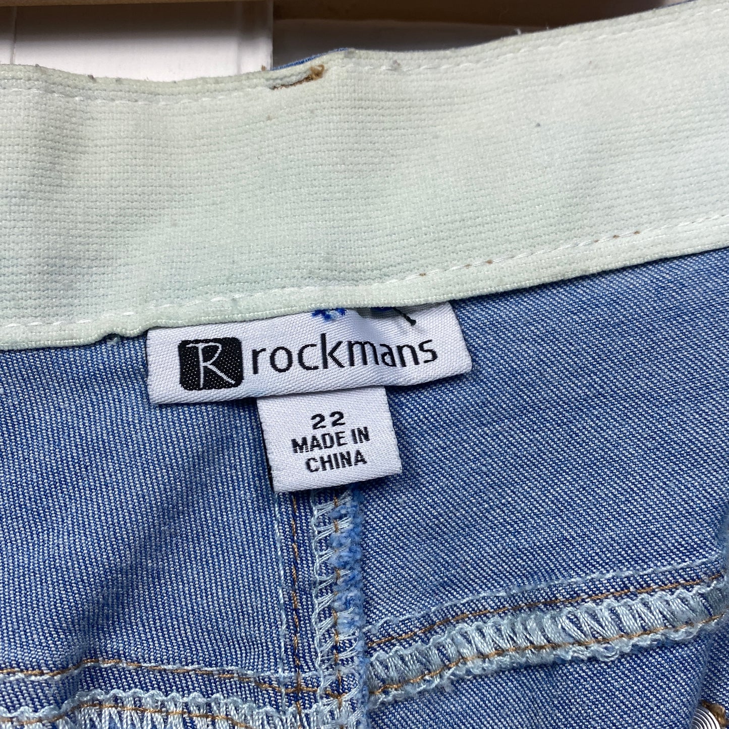 Rockmans Denim Shorts Size 22 Plus Pockets Elastic Waist