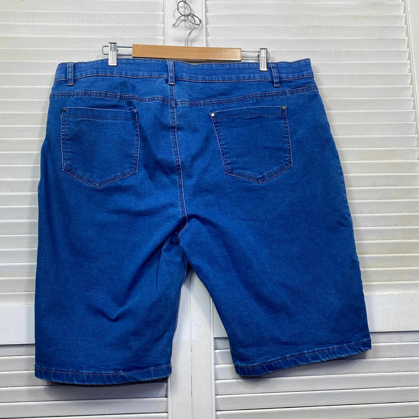 Rockmans Denim Shorts Size 22 Plus Pockets Elastic Waist