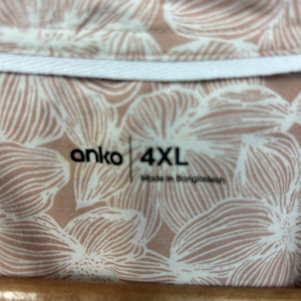 Anko Pink Floral Cotton Mens Shirt - Size 4XL