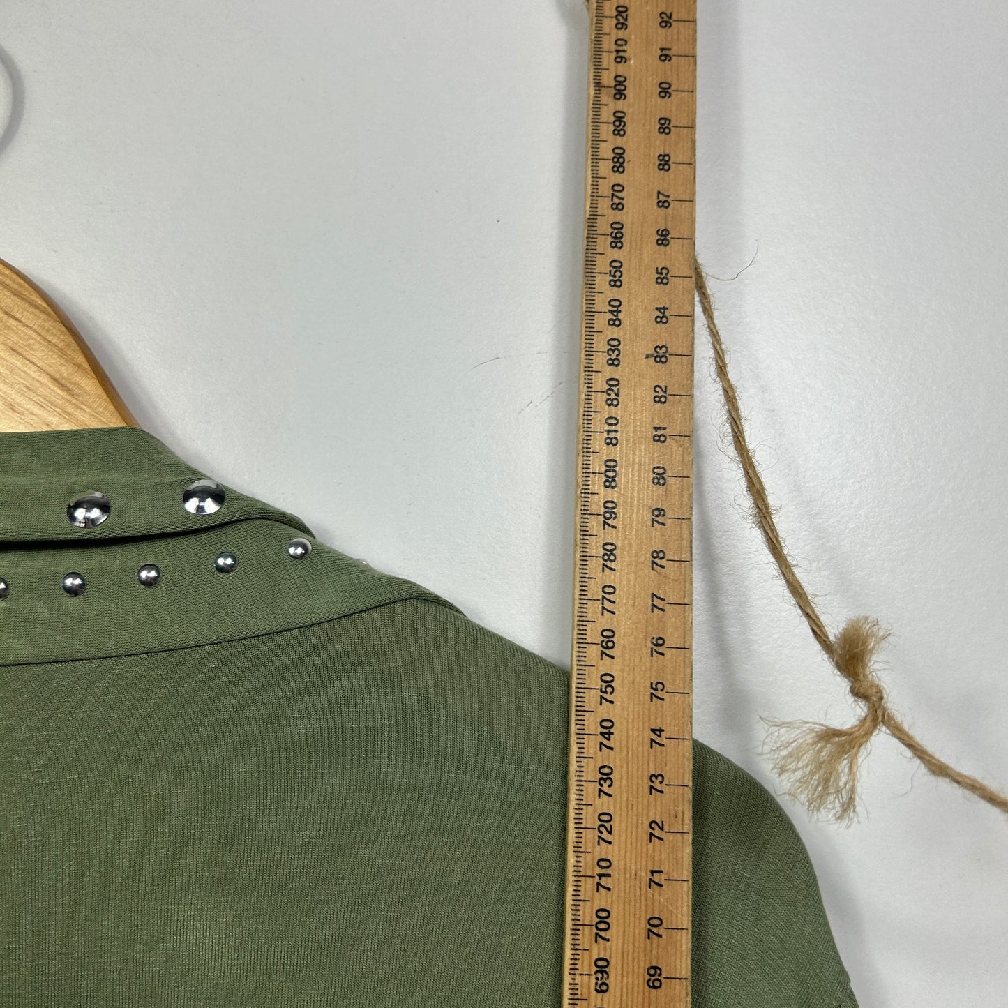 Rockmans Olive Green Studded Longline Top Cardigan Size XL