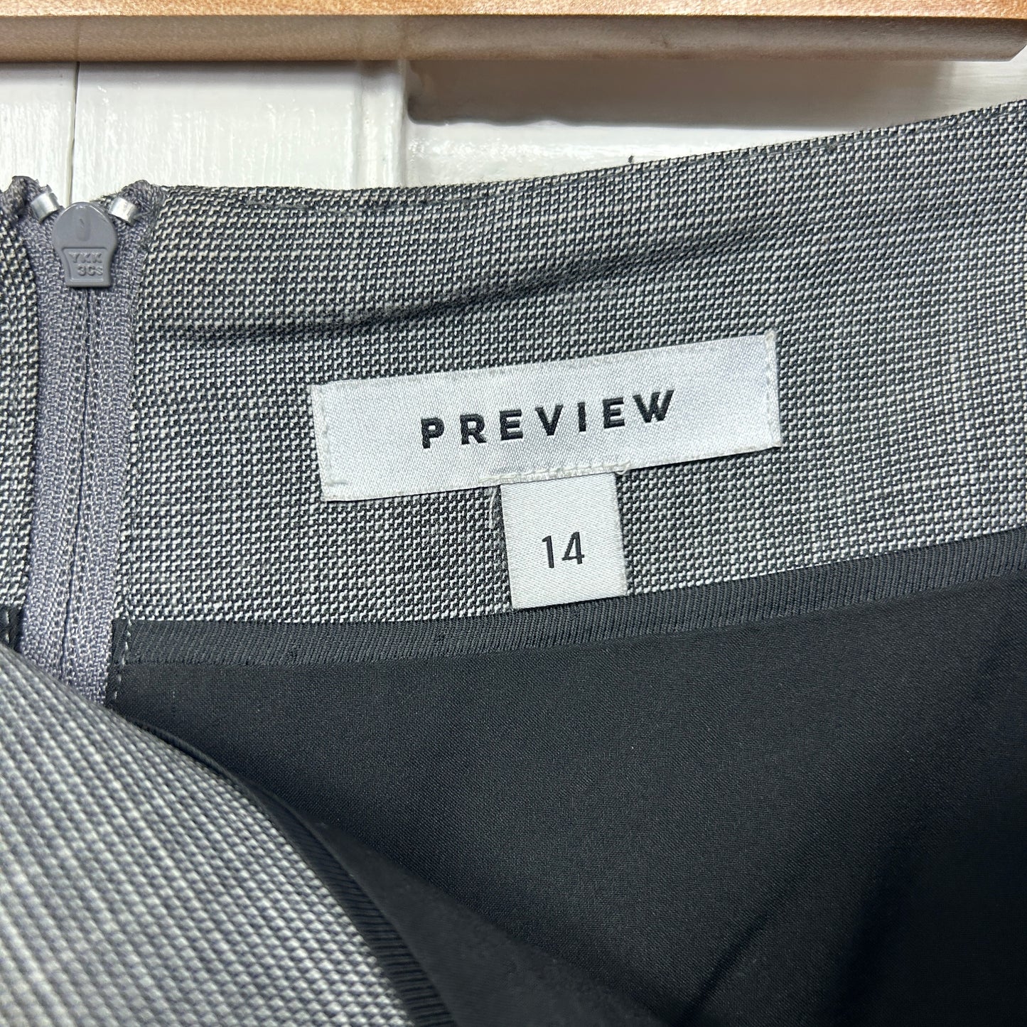 Preview Skirt Size 14 Pencil Grey Office Lined