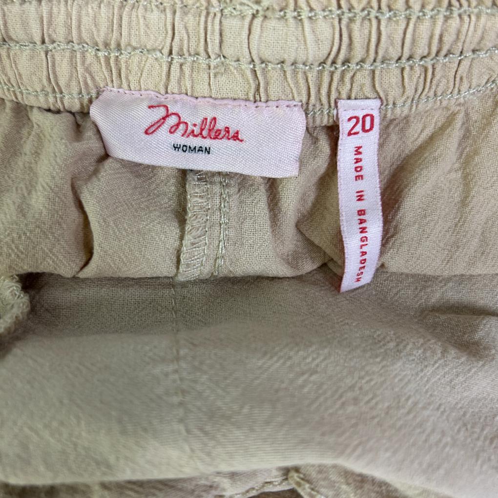Millers Beige Cotton Shorts - Size 20