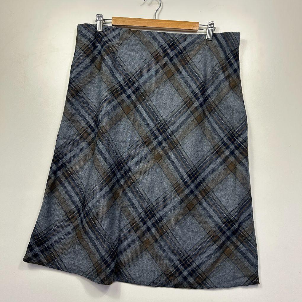 Rivers Grey Plaid Skirt - Size 14