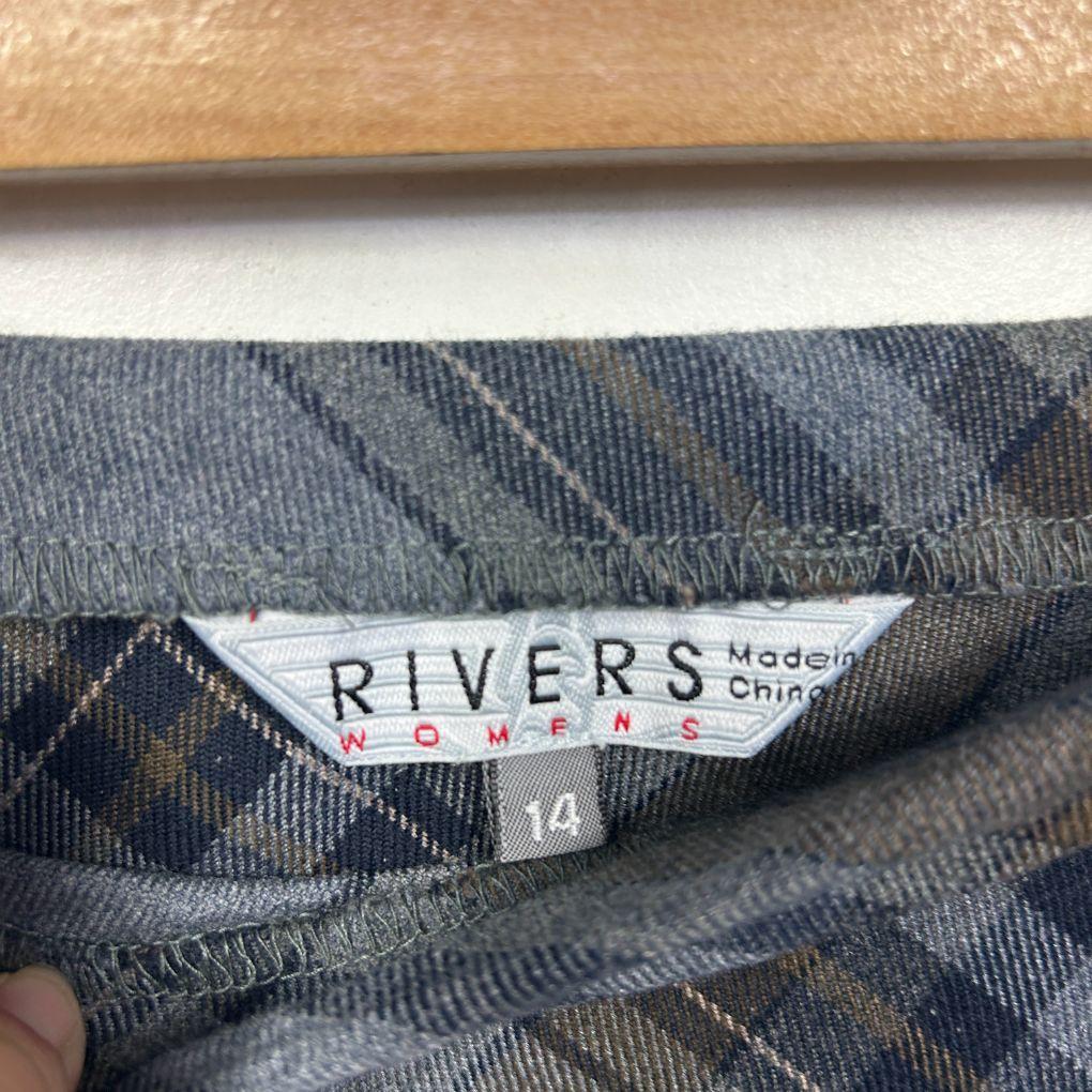 Rivers Grey Plaid Skirt - Size 14
