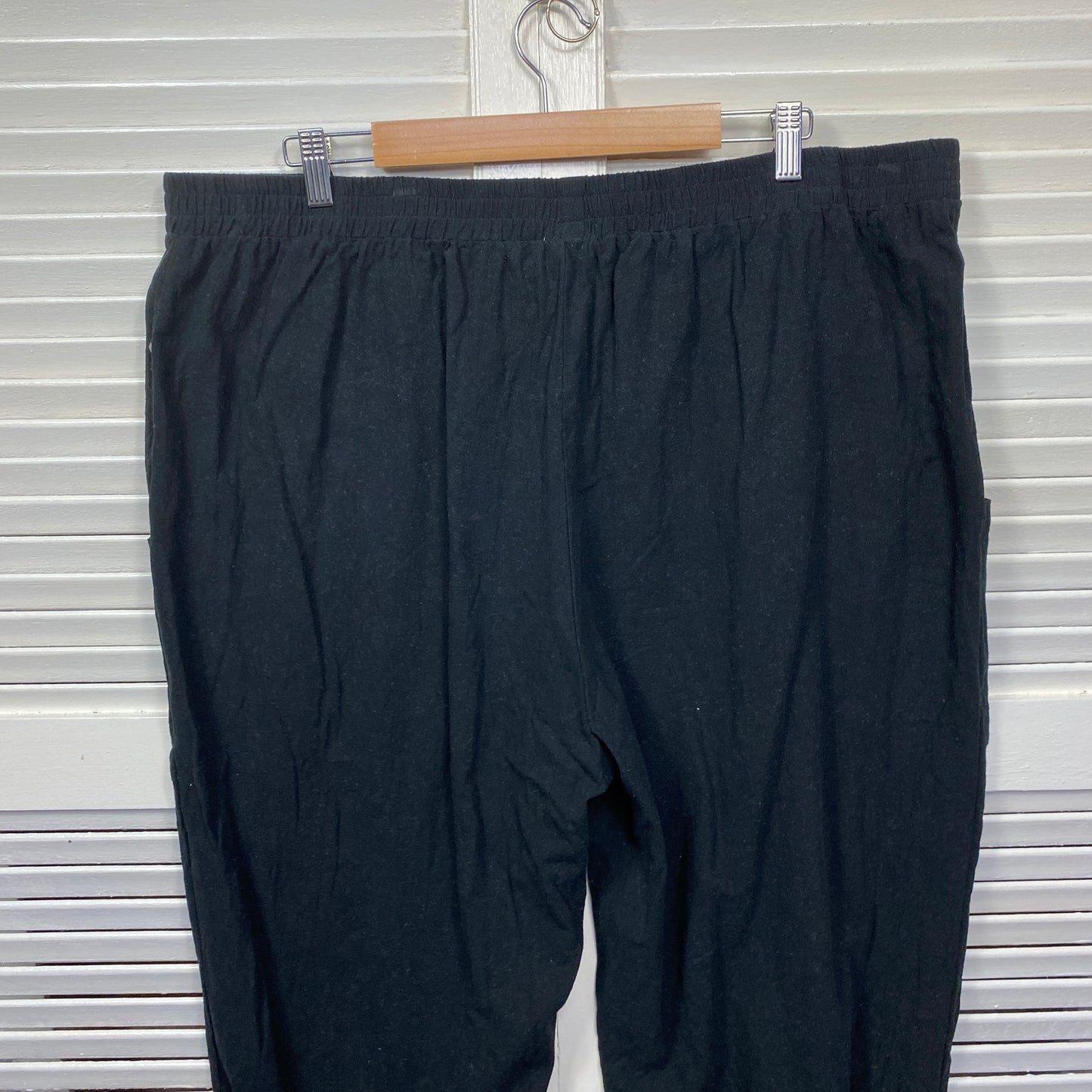 Boho Cropped Black Pants Size 20 Pockets