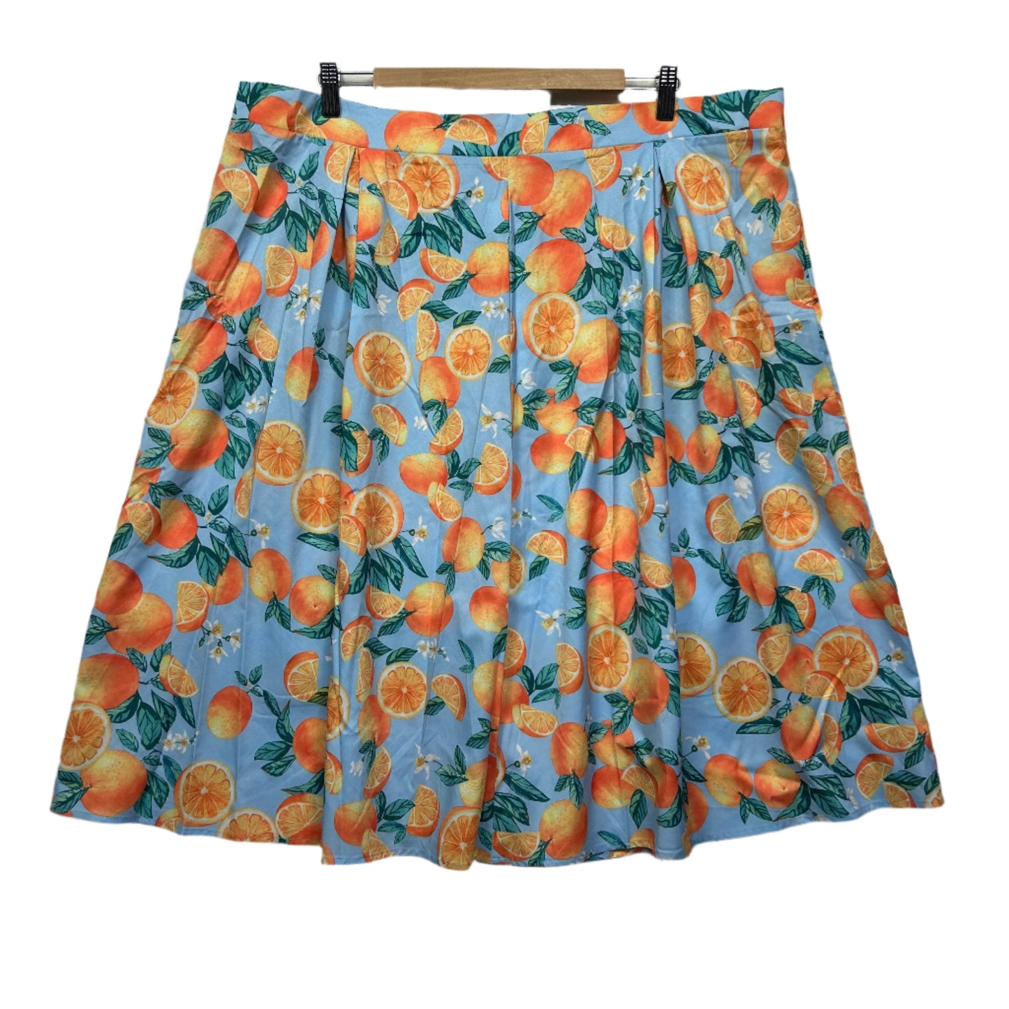 Shein Skirt Size 4XL Knee Length Multicoloured Floral Citrus Fruit