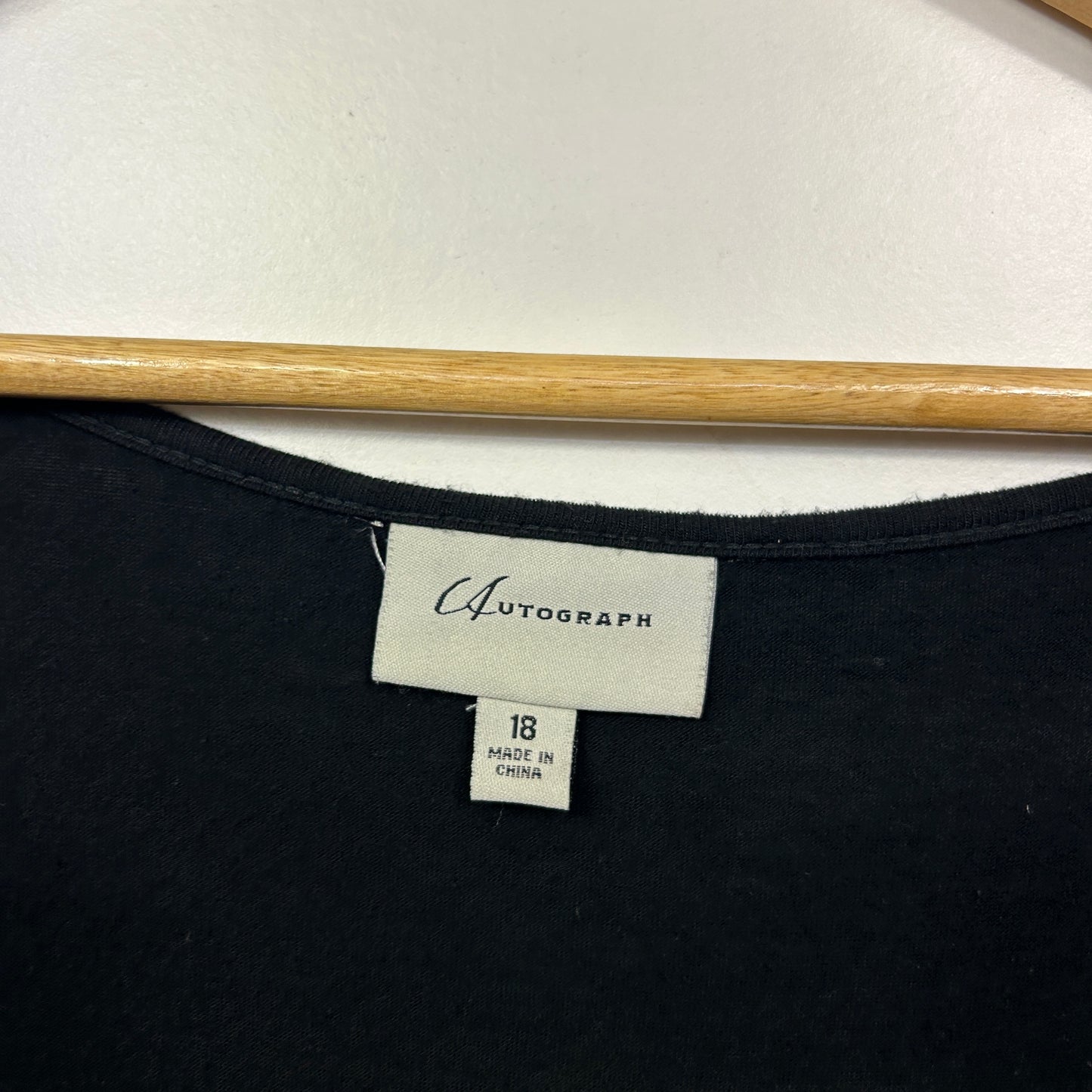 Autograph Black Embellished Short Sleeve Top - Size 18