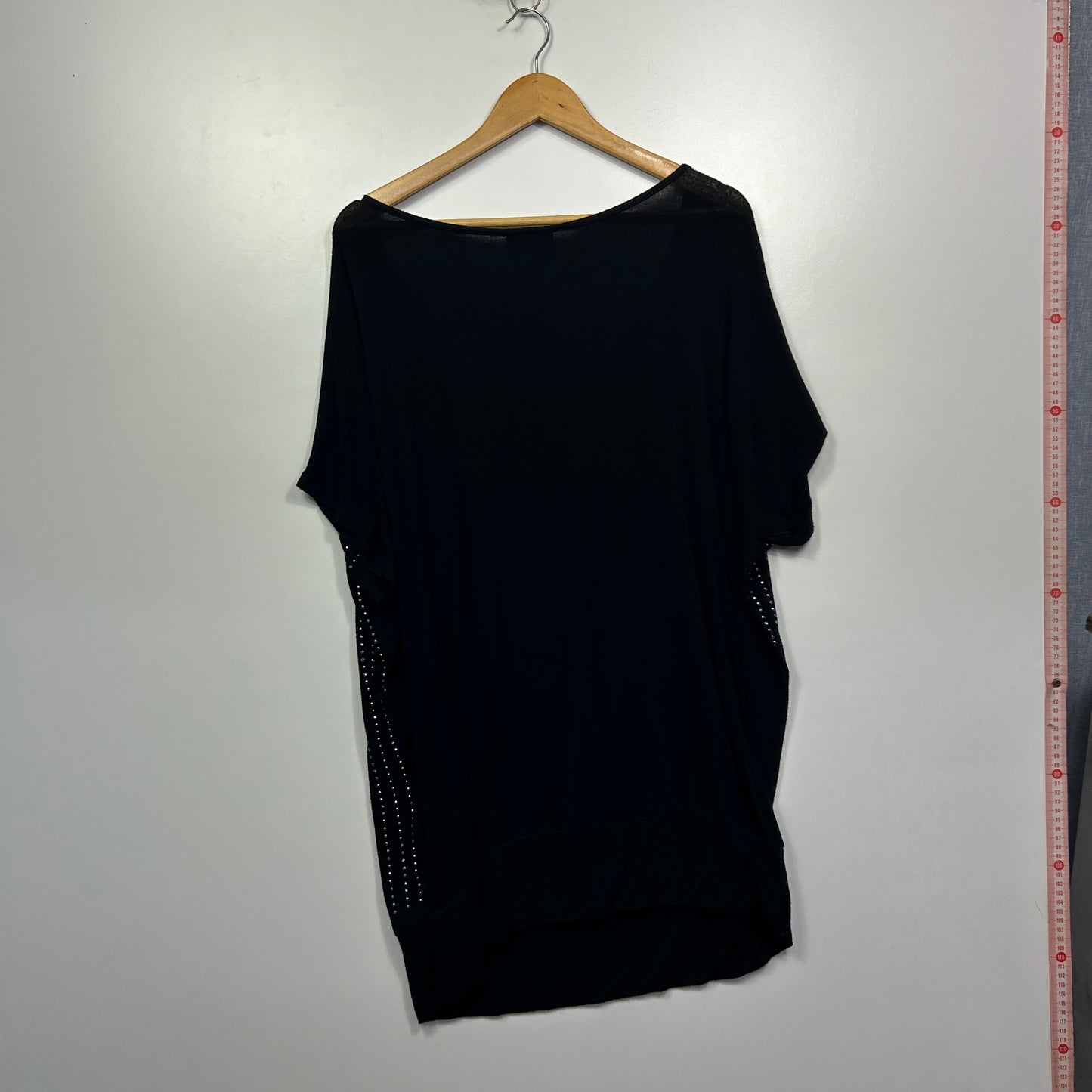 Autograph Black Embellished Short Sleeve Top - Size 18