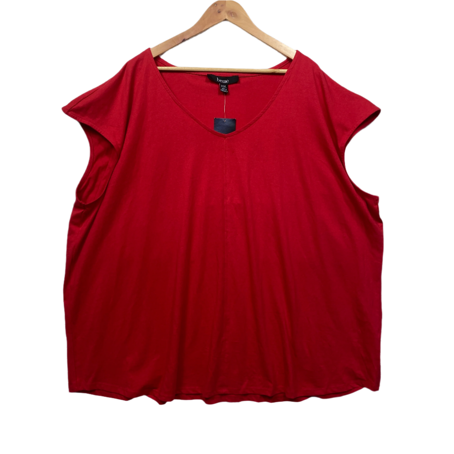 Beme Top Size 3XL 22 24 Plus Red Casual Tee New 100% Cotton