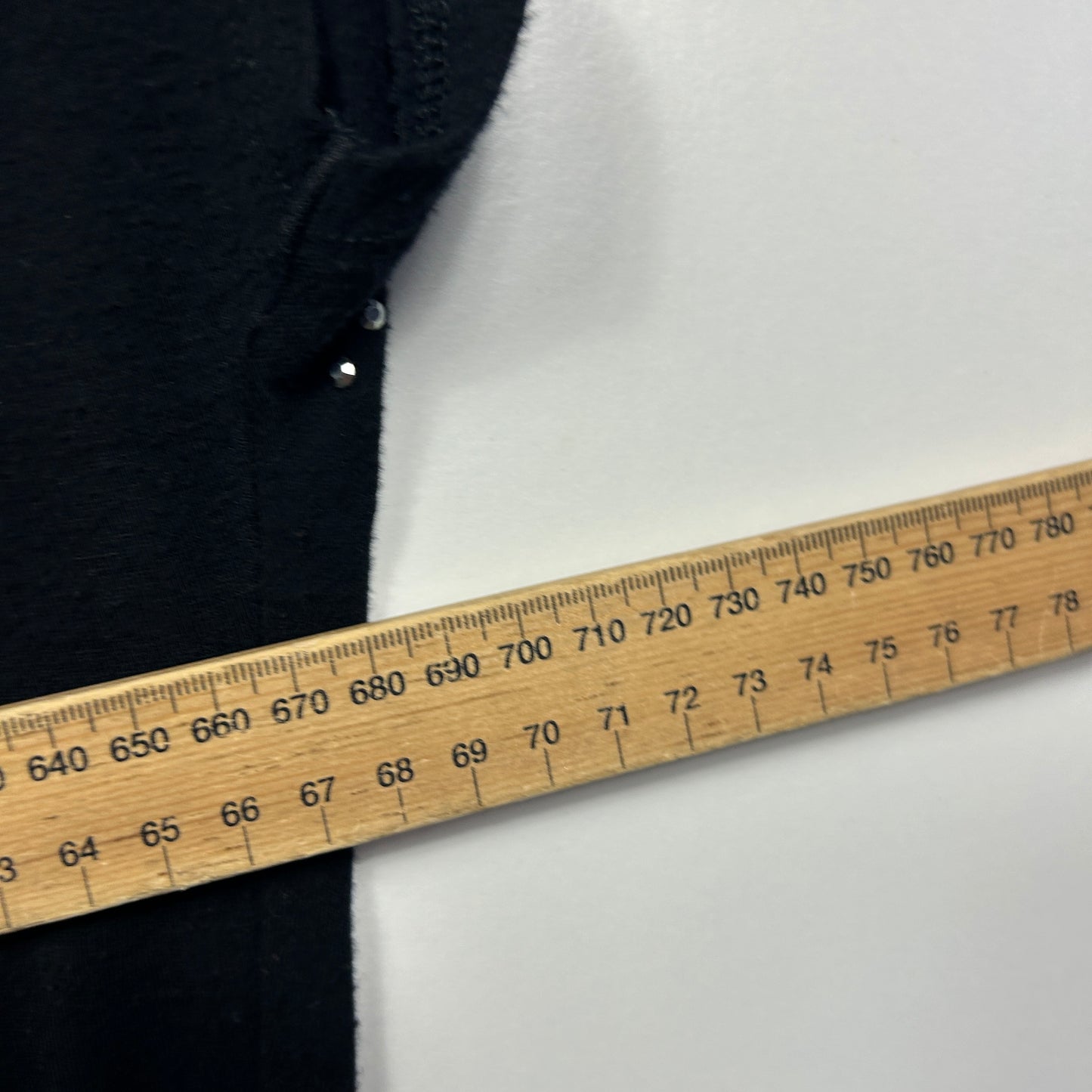 Autograph Black Embellished Short Sleeve Top - Size 18