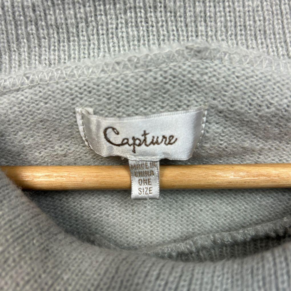Capture Grey Knit Poncho Top - One Size