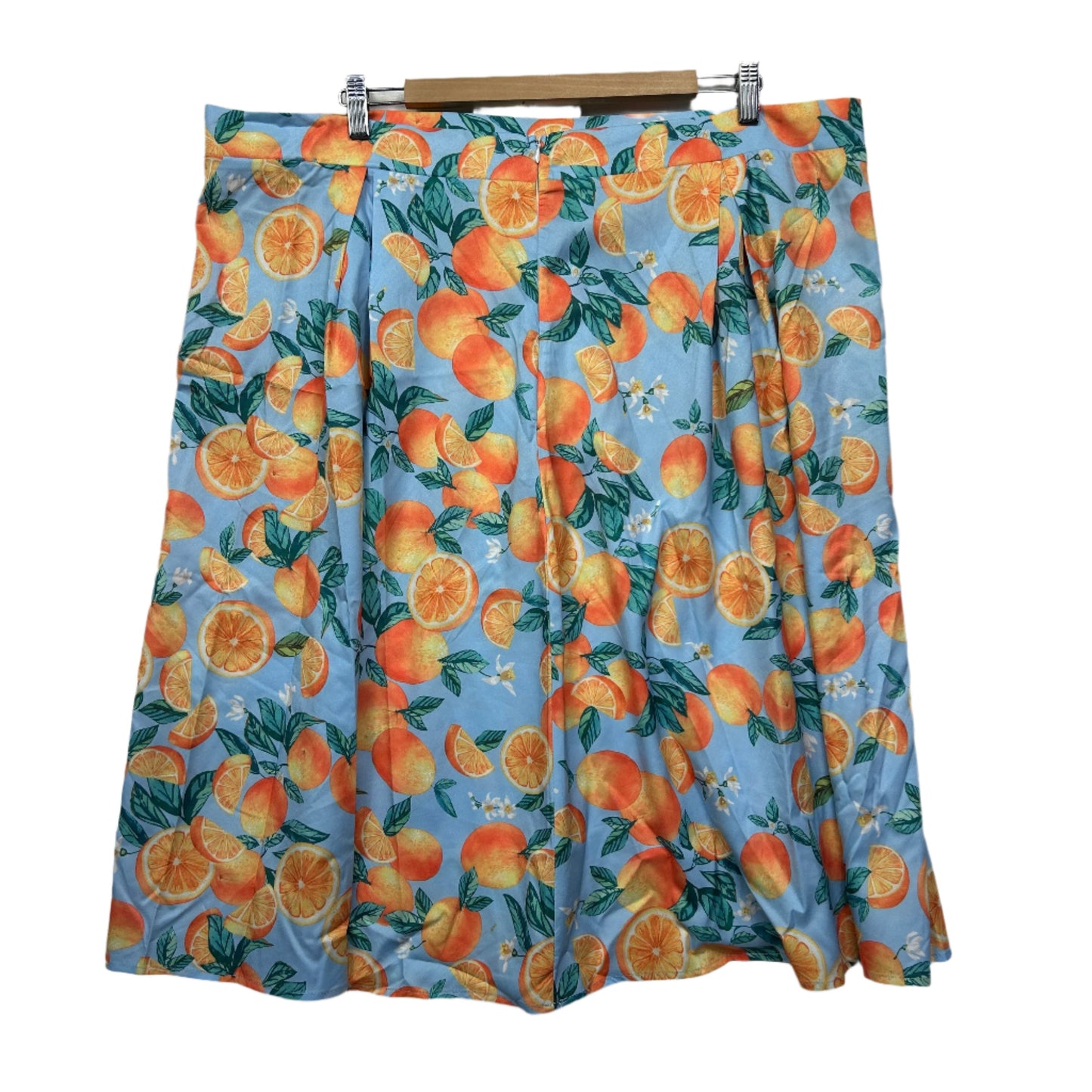 Shein Skirt Size 4XL Knee Length Multicoloured Floral Citrus Fruit