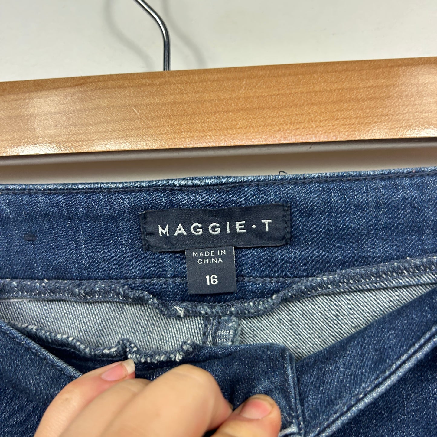 Maggie T Navy Straight Leg Jeans - Size 16