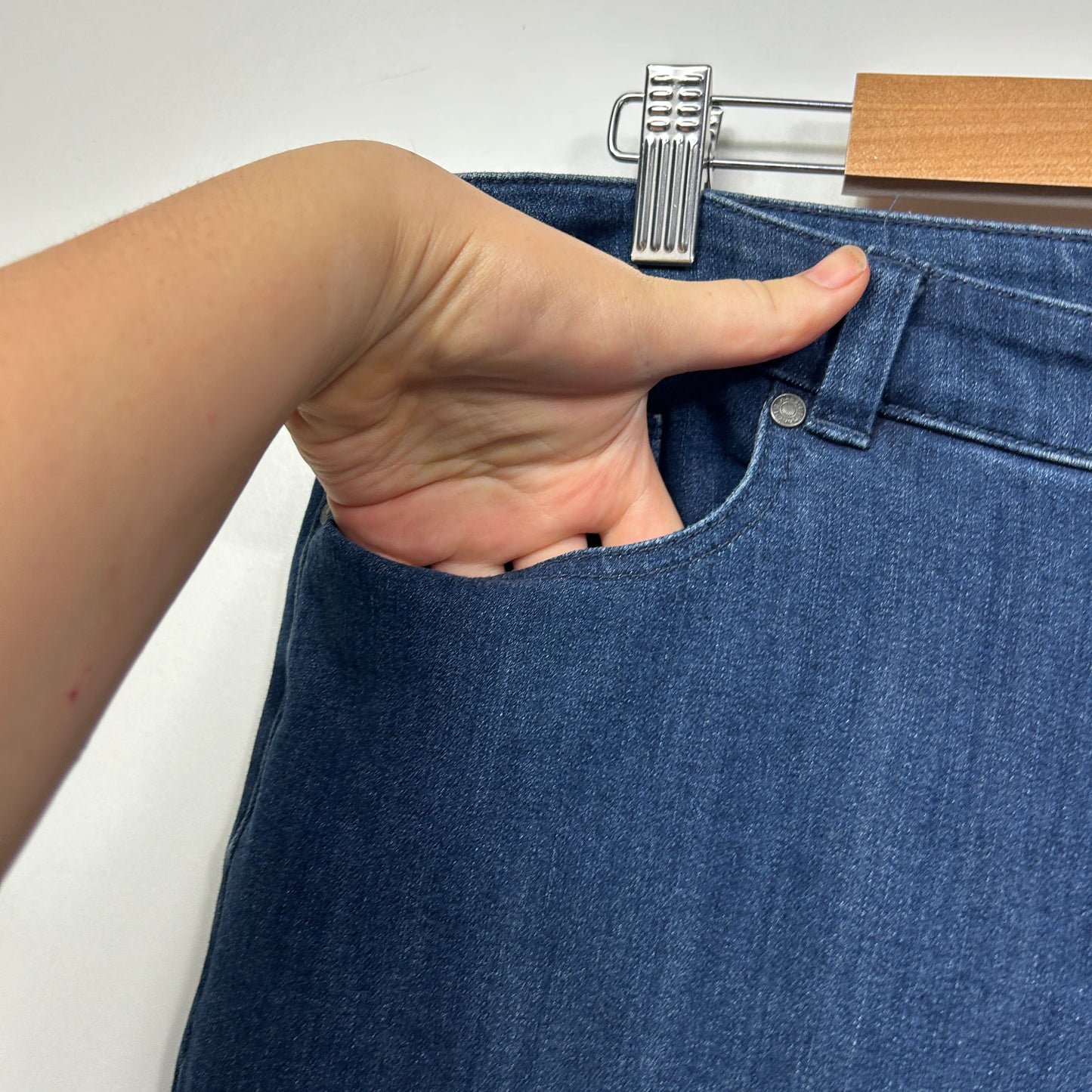 Maggie T Navy Straight Leg Jeans - Size 16