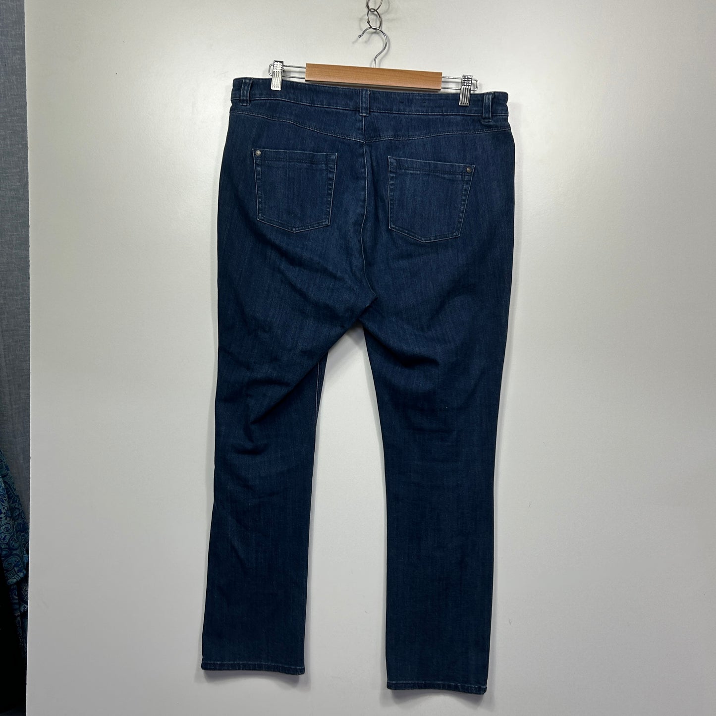 Maggie T Navy Straight Leg Jeans - Size 16