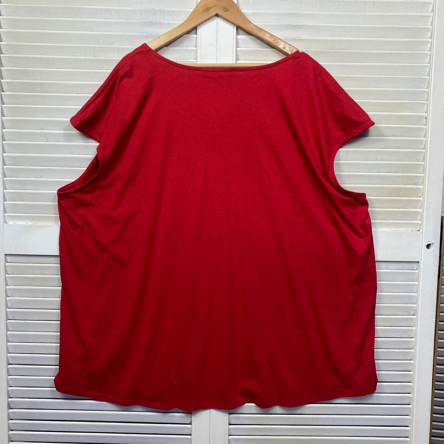 Beme Top Size 3XL 22 24 Plus Red Casual Tee New 100% Cotton