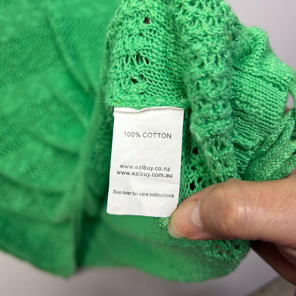 Sara Green Knit Sheer Cotton Top - Size 16/18