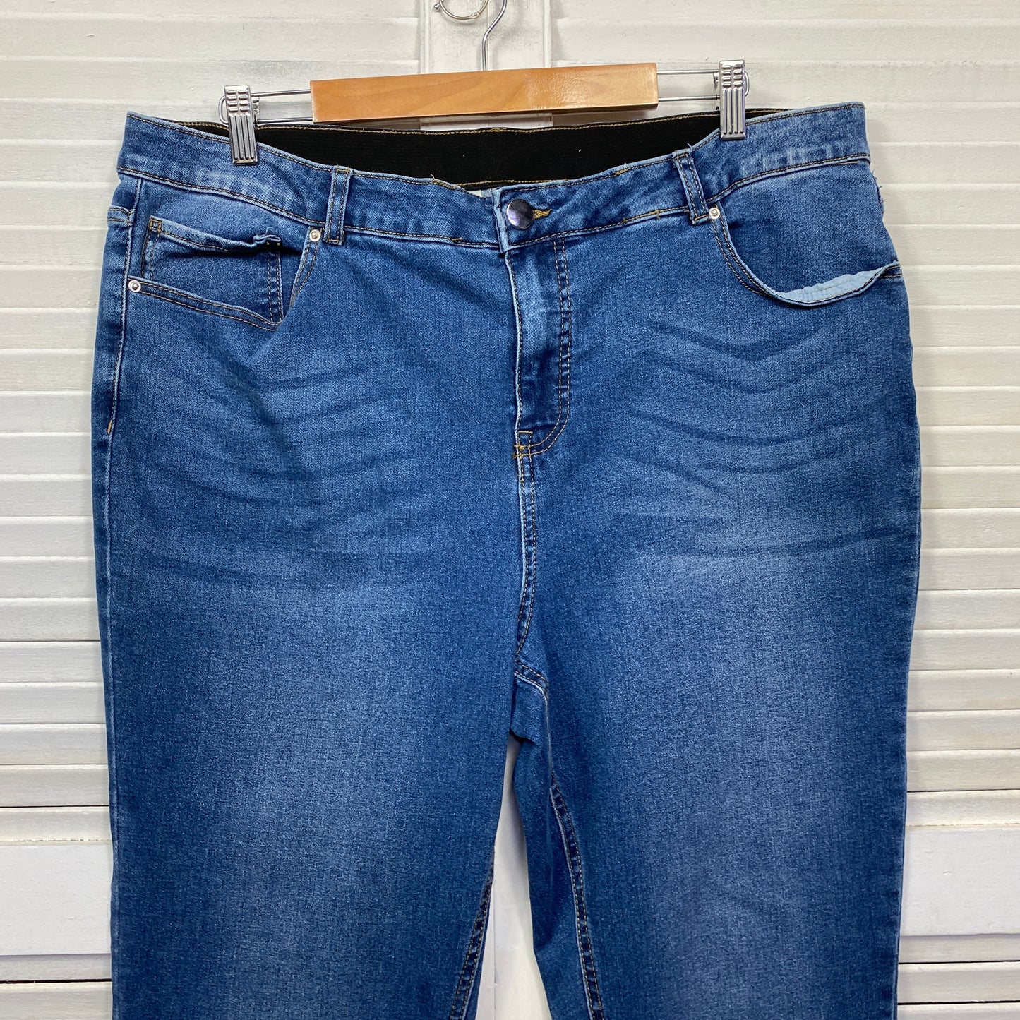 Beme Jeans Size 20 Plus Blue Denim Elastic Waist