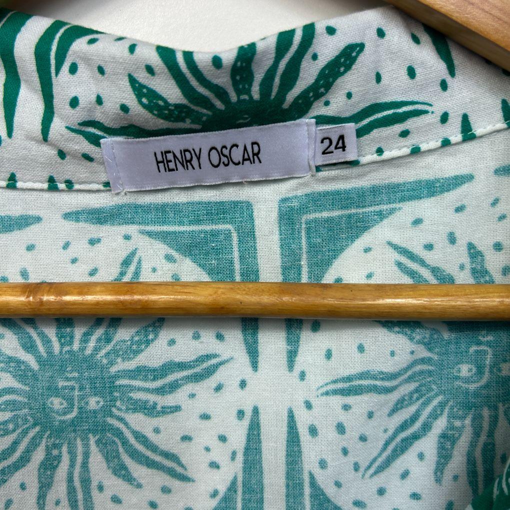 Henry Oscar Green Cotton Top - Size 24