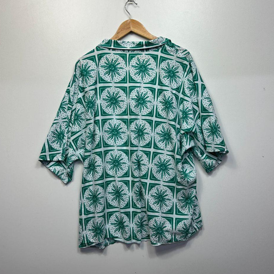 Henry Oscar Green Cotton Top - Size 24