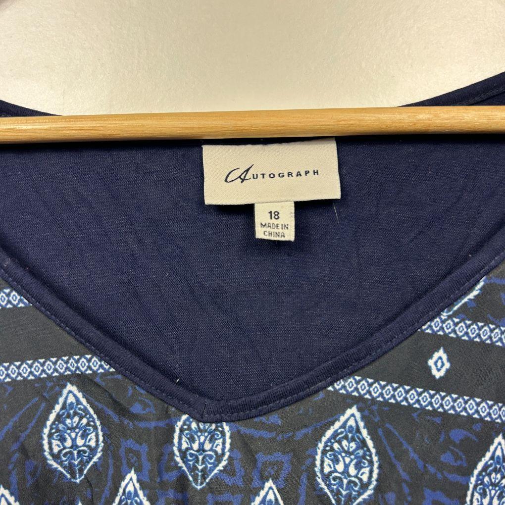 Autograph Navy Paisley Top - Size 18
